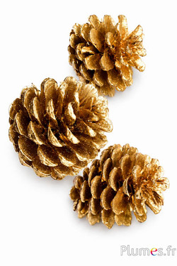 Dekorativer Tannenzapfen - 6-7 cm - gold